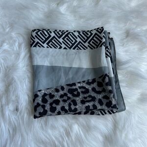 Silky leopard patterned scarf